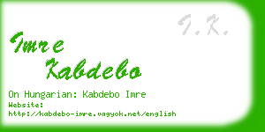 imre kabdebo business card